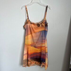 Urban Outfitters orange flowy mini dress